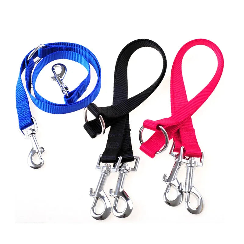 WALK 2 Two DOGS Leash Double Twin Lead Walking Leash Two Pets Cats Dual Couple Dog Leashes Nylon V Shape Leash Pet Accessories
