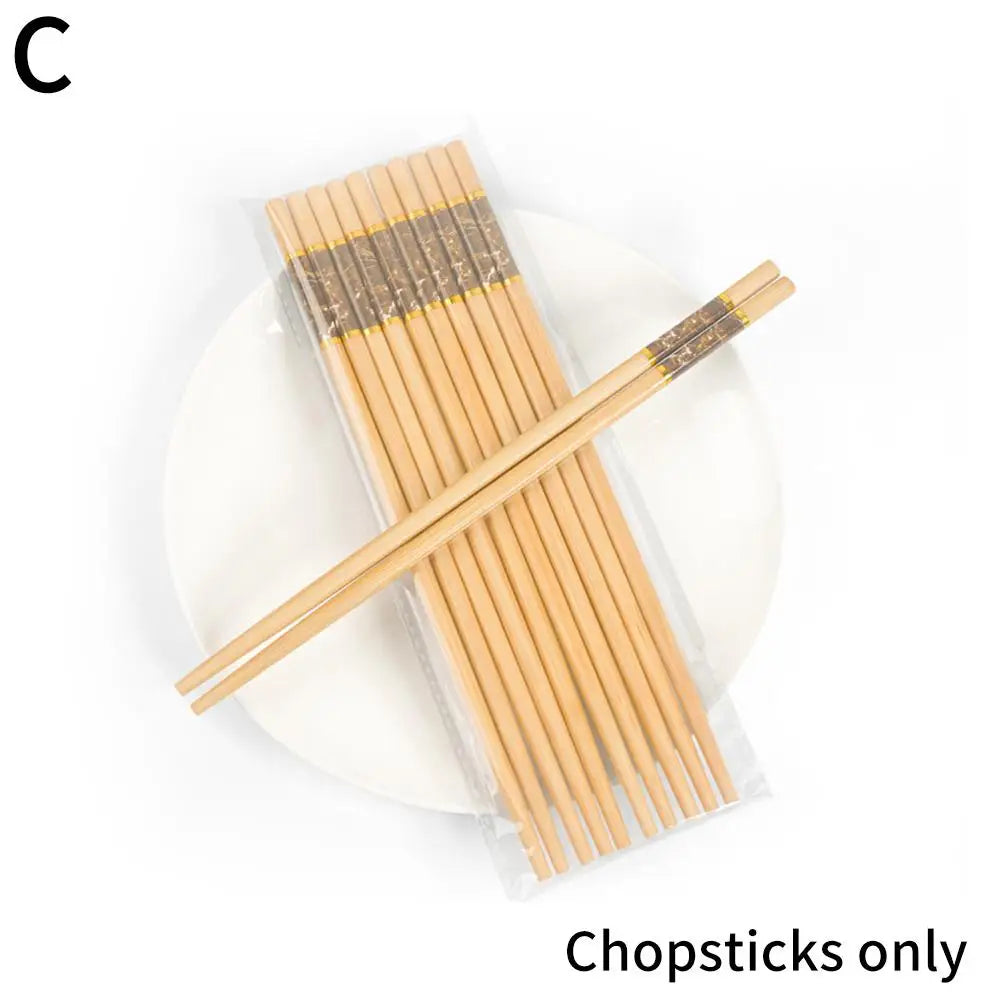 Green And Healthy Natural Bamboo Chopsticks 5 Pairs New Home Use Mildew-proof And High Temperature Resistant Environmentally