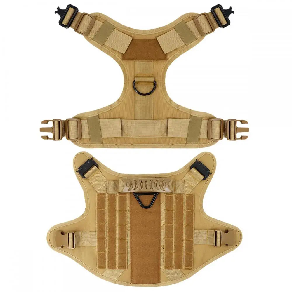 Tactical Training Large Dog Harness Collar Leash Molle Pouches Military Service Dog Vest Heavy Duty Dog Harness for Medium Dogs