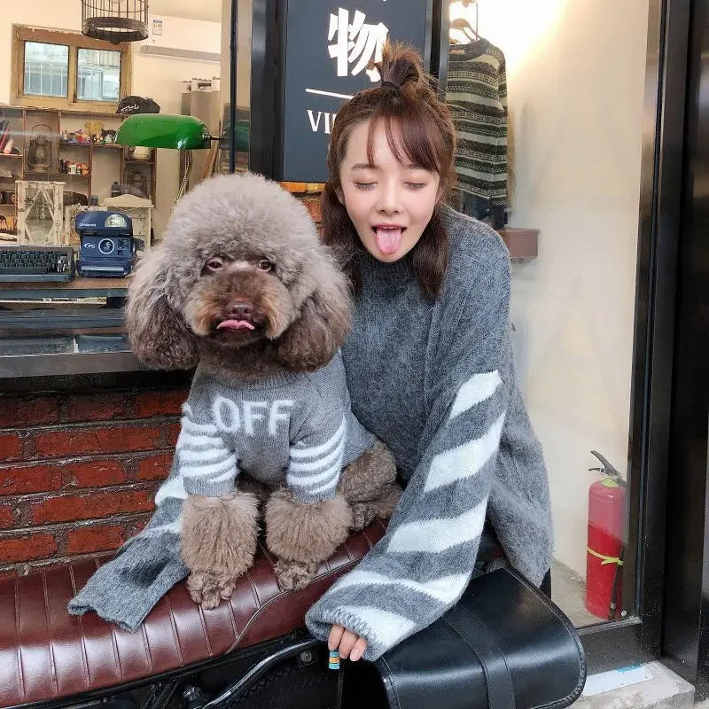 The New Pet Clothes Cat Sweater Dog Sweater Korean Version Spring and Autumn Parent-child Wear Six Sizes