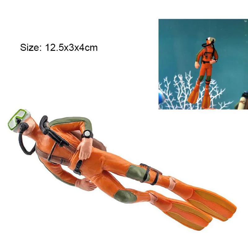 New Luminous Resin Diver Simulated Floating Aquarium Decor Aquarium Ornaments Fish Tank Decoration Landscape Ornamental