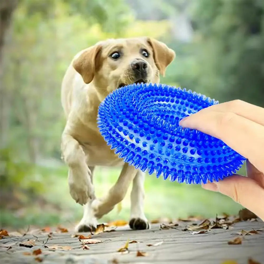 Pet Teething Sound Toy TPR Bite-resistant Raised Texture Teeth Design Spherical Safe Harmless Health Promotes Cleans Oral H0F7