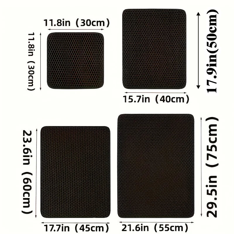 1pc, Cat Litter Mat, Cat Waterproof Litter Trapping Mat,Double Layer Filter Washable Non Slip Cat Mat For Cleaning, Pet Supplies