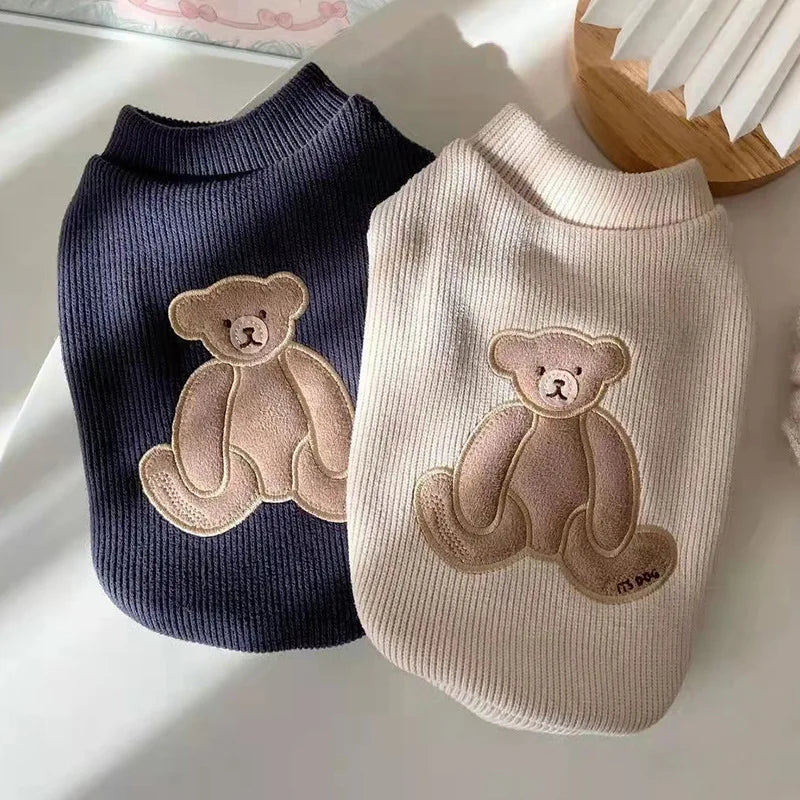 2023 New Spring Summer Pet Clothes Bear Pattern Sweater And Comfortable Puppy Clothes Teddy Hiromi For Small And Mid Sizes Dogs