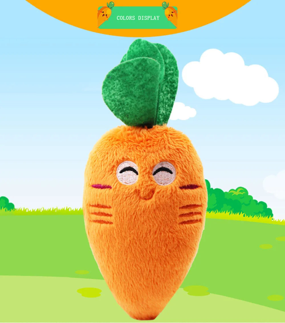 Puppy Dog Plush Squeaky Toy for Small Medium Dogs Cute Bone Carrot Toy for Aggressive Chewers Pet Cat Products Puppy Accessories