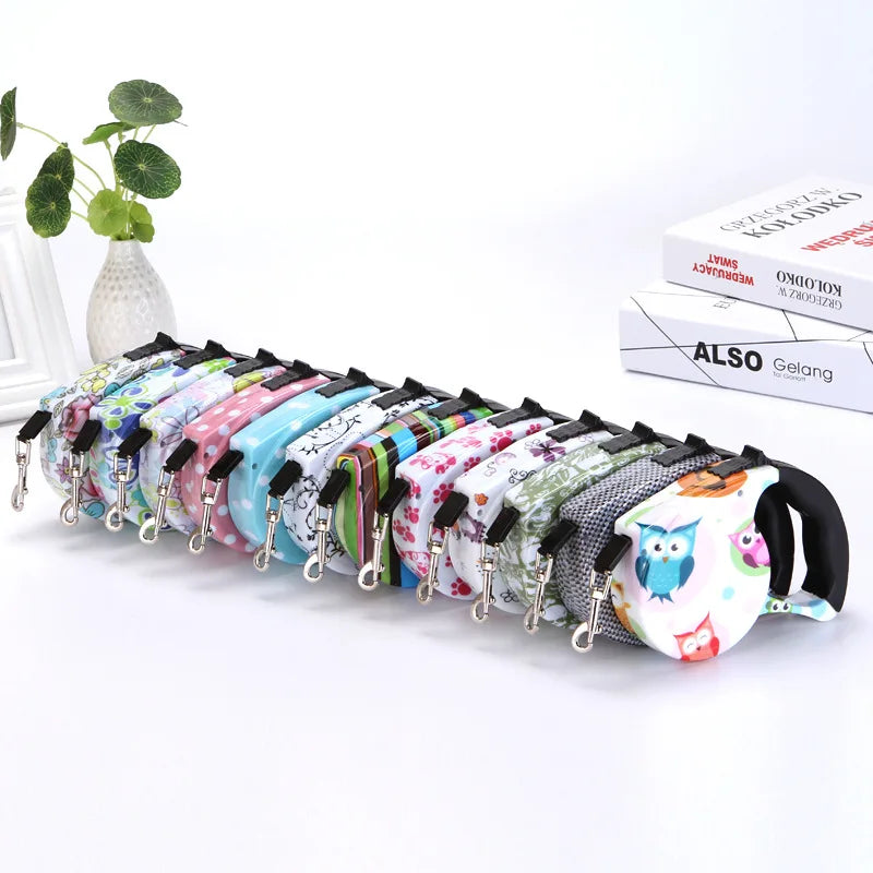 5m Durable Dog Leash Automatic Retractable Nylon Dog Lead Extending Puppy Walking Leads for Small Dog Chihuahua Pug Pet Supplies