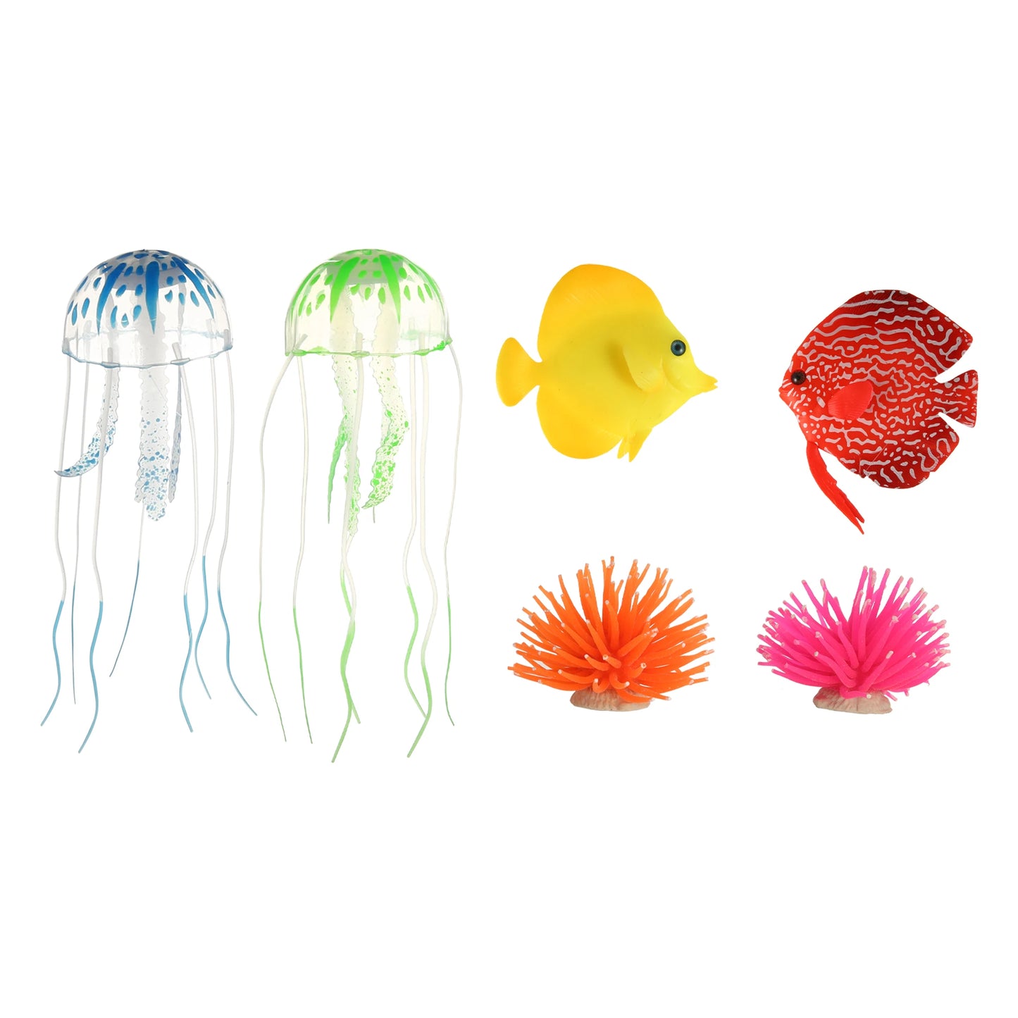 UXCELL Luminous Mushroom Plants Glowing Coral Plastic Artificial Aquarium Fluorescence Deco Ornament Fish Tank Accessories