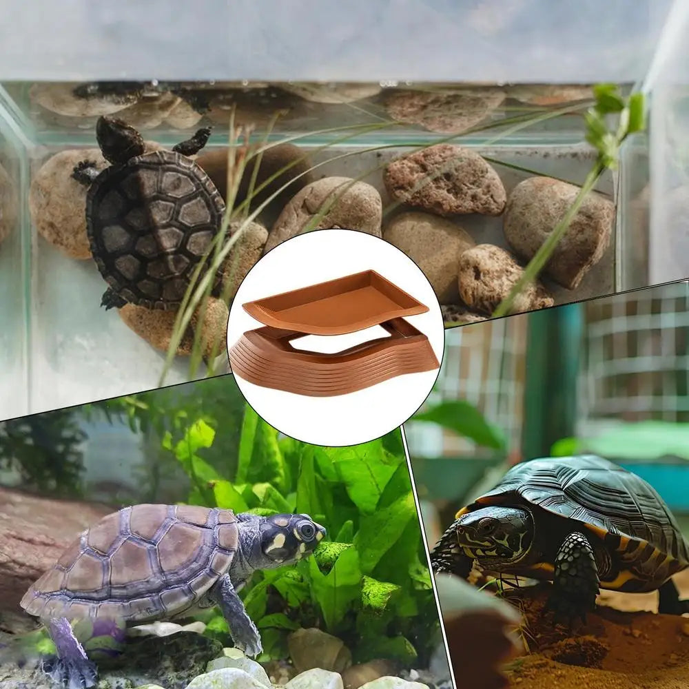 Turtle Water Dish Anti-Slip Turtle Bathing Pot Multifunctional Tortoise Water Bowl Turtle Pool Tortoise Bathing Pool Pet Toys
