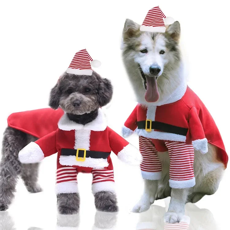 Christmas Pets Dressing Up Santa Funny Pet Clothes For Small Medium Large Dogs Winter Warm Dog Clothes Chihuahua Pug Yorkshire