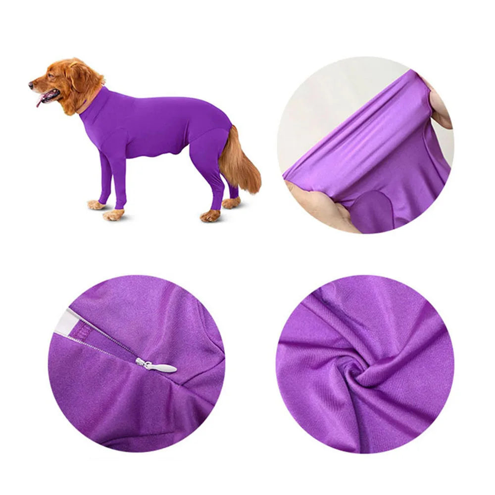 Dog Onesie Clothes Shedding of Dog Hair for Home Car Travel Anxiety Calming Shirt Surgery Recovery Body Jumpsuit for Large Dogs
