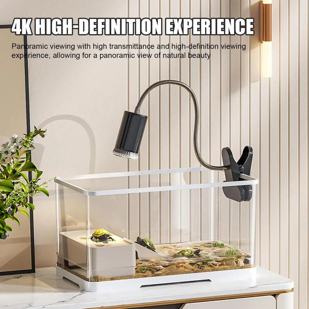 Turtle Tank Reptile Tank with Basking Platform Aquatic Tortoise Aquarium Reptile Habitat Tortoise Aquarium Habitat Turtle Carry