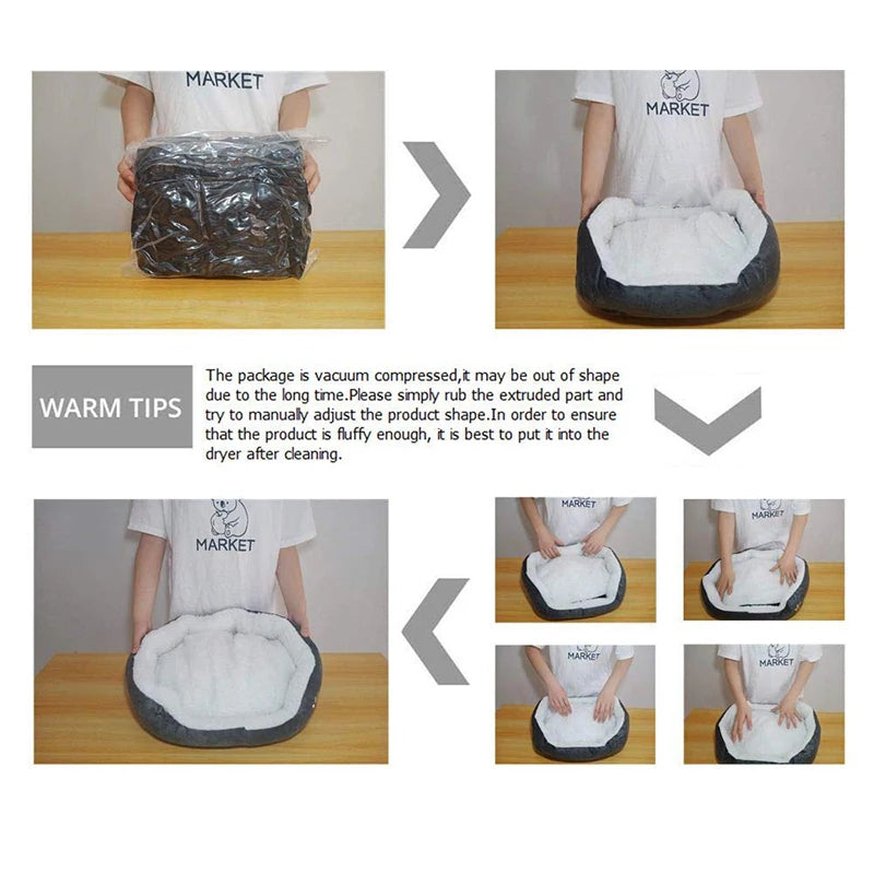 Dog Bed Cat Bed Pet Beds With Thickened PP Cotton Dog Cave Bed And SofaSuitable For Small Puppy Cat Bed