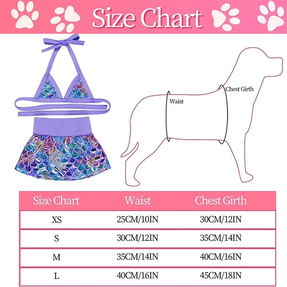 Summer Dog Bikini Set Cute Pet Bikini Swimwear Puppy Dresses Hawaiian Dog Beach Swimsuit for Small Dog Girl Cat Dress in Seaside