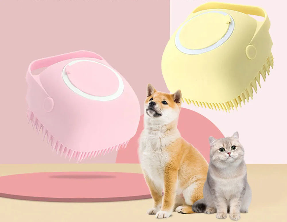 Pet Bath Brush Comfortable Super Soft Silicone Shampoo Massager Brush Comb for Dogs Cats Bathroom Dog Bath Brush Massage Gloves