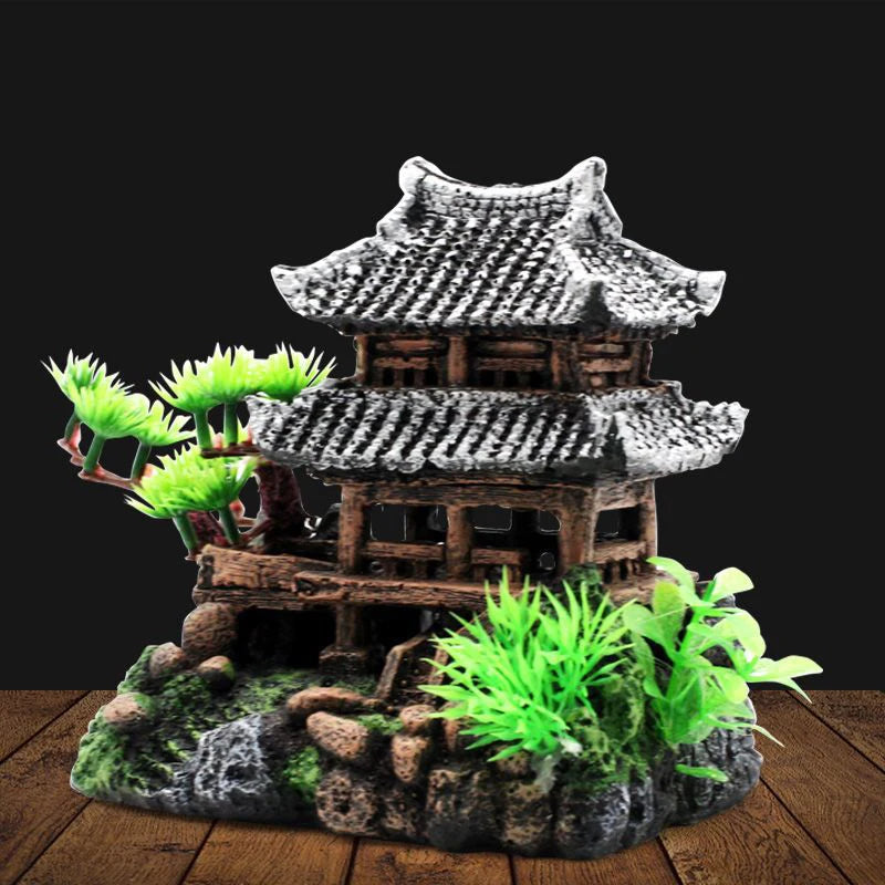 Resin Aquarium Rockery Mountain Decoration Artificial View Rock Cave Stone Tree Fish Tank Ornament Pet Supplies Home Decor New