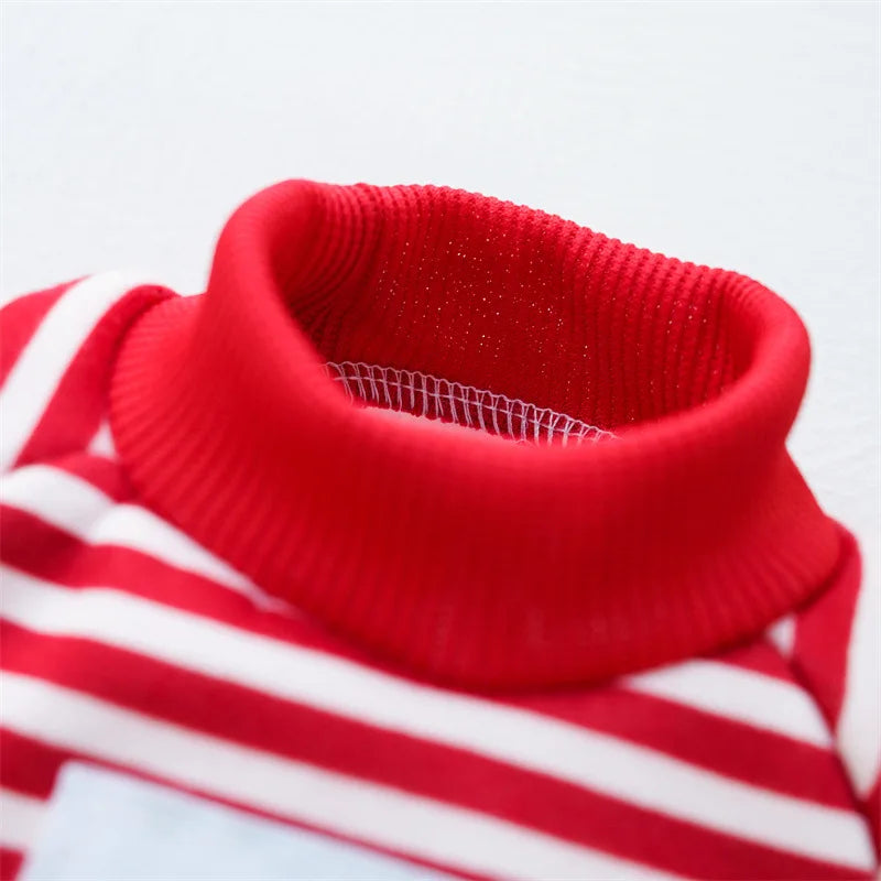 Dog Cat Hoodies with Tractional, Autumn Winter Stripe Sweatshirt Dog Clothes for Small Medium Dogs Cats Puppy Pullover Coat