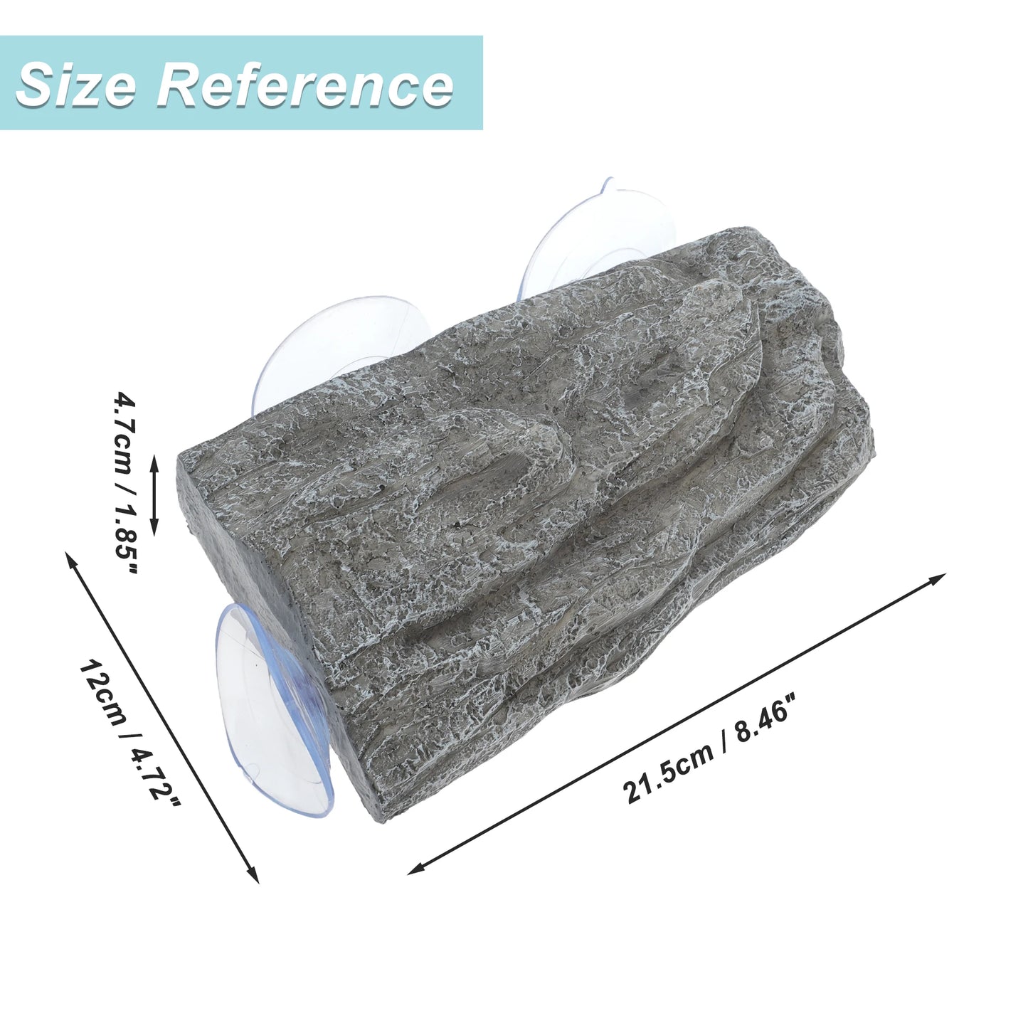 UXCELL Pet Turtle Basking Platform with Suction Cups Resin Floating Turtle Platform Artificial Stone Fake Rock Habitat Decor