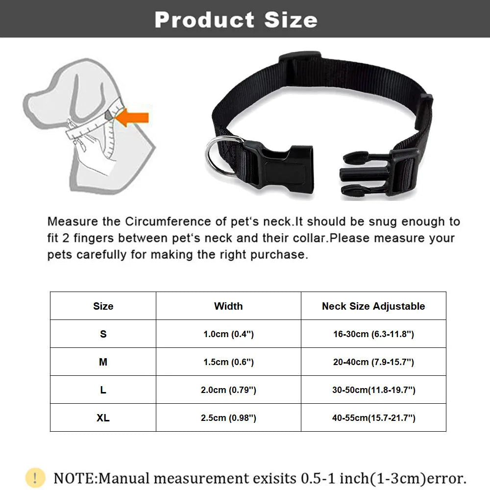 Soft Nylon Dog Collar Classic Adjustable Strong Pet Dog Collar with Quick Release Buckle for Small Medium Large Dogs Pet Product