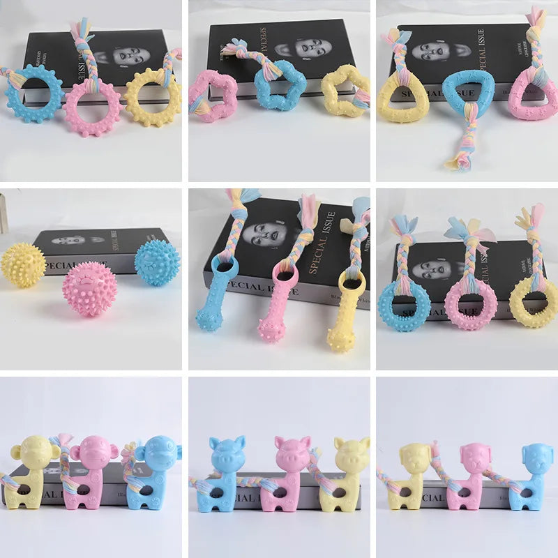 Dog Rope Toy Dog Toys Bite Teeth Resistant Pet Cotton Rope Toy Ball Puppy Golden Retriever Teddy Training Dog Bite Ball Supplies