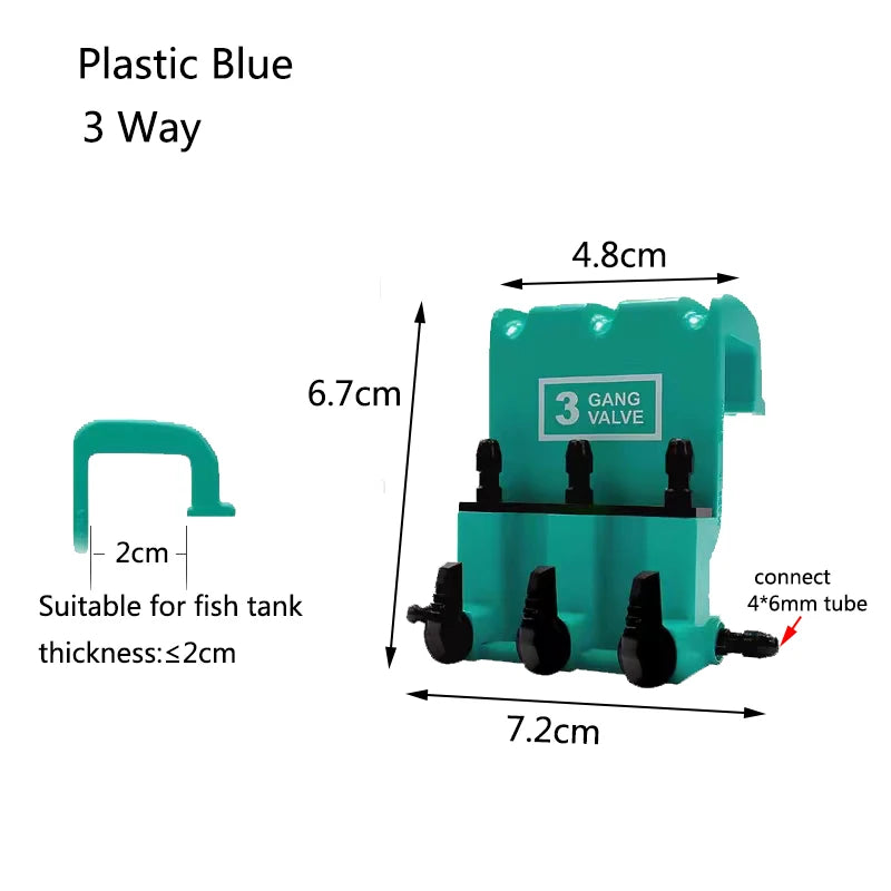 Plastic 2 3 4 5 6 Way Aquarium Air Splitter Valve Fish Tank Air Pump Flow Splitter Distributor Pump Valve Tap Control Switch New