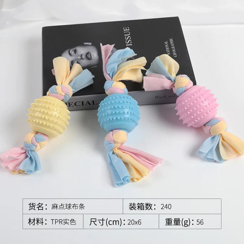 Dog Rope Toy Dog Toys Bite Teeth Resistant Pet Cotton Rope Toy Ball Puppy Golden Retriever Teddy Training Dog Bite Ball Supplies