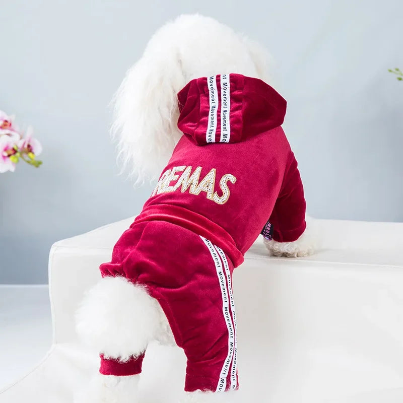 Pet Dog Clothing Four-legged Fashion letter Pet Dog Clothes for Dogs Coat Hoodie Sweatshirt Four seasons One-piece Jumpsuit