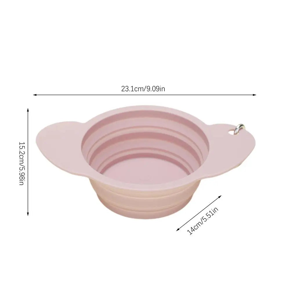 Dog Bowl Pet Collapsible Bowls Silicone Portable Foldable 600ml Dog Feeder Dog Dispenser Water Or Food Pet Feeding Watering Dish