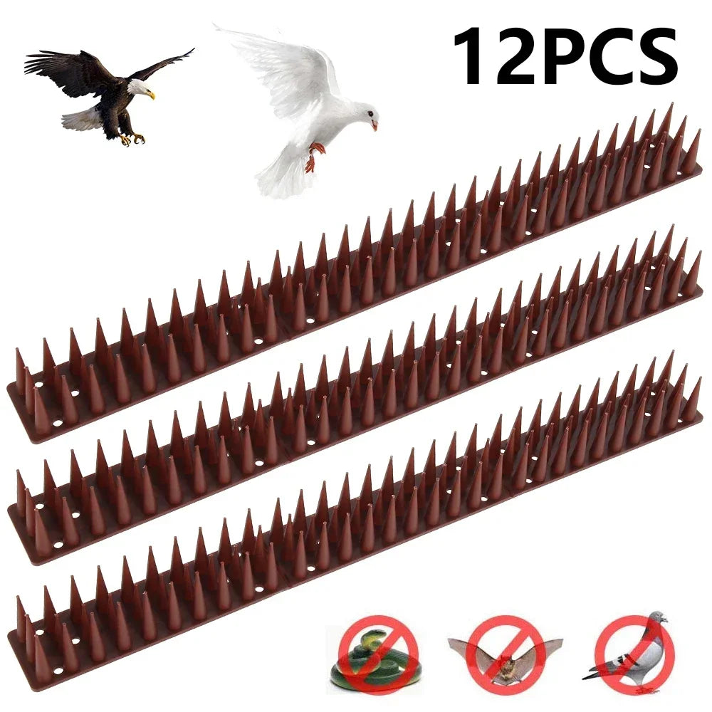 12Pcs Fence Wall Spikes Bird Deterrent Spikes Plastic Anti Climb Cat Animal Repellent For Garden Fences Birds Pigeons Spikes