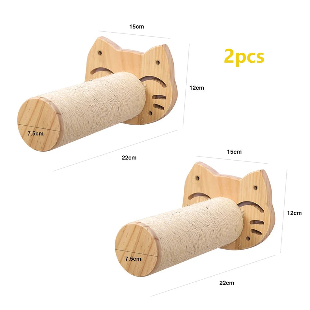 Cat Tree Wall Mounted Cat Hammock & Jumping Platform for Rest with Scratching Post for Climbing and Grinding Claws Cat Furniture