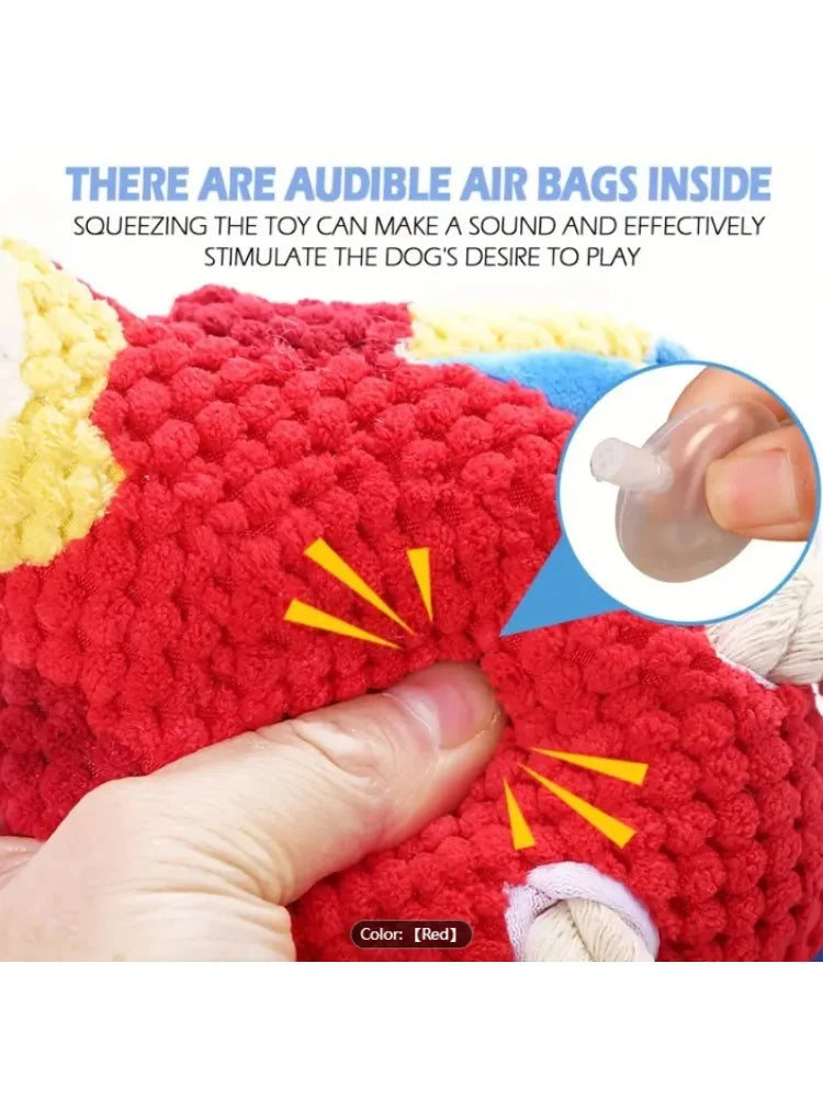 A Red Parrot-Shaped Plush Pet Funny Toy That Makes Sounds And Is Designed for Cute Dogs to Chew And Clean Their Teeth Dog Toy