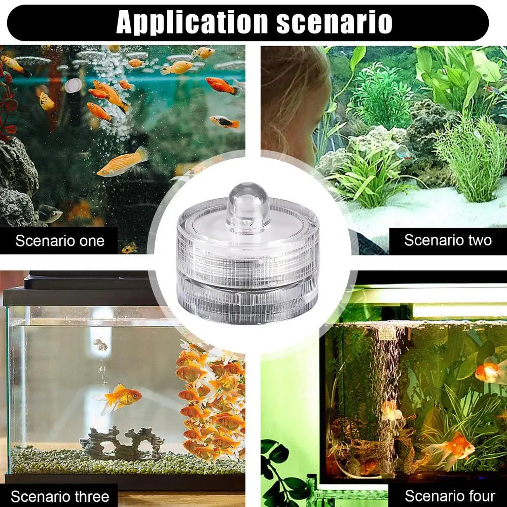 Waterproof LED Lights For Vases Flameless Battery Operated Pond Underwater Small Tealights Aquarium Decoration Novelty Lighting