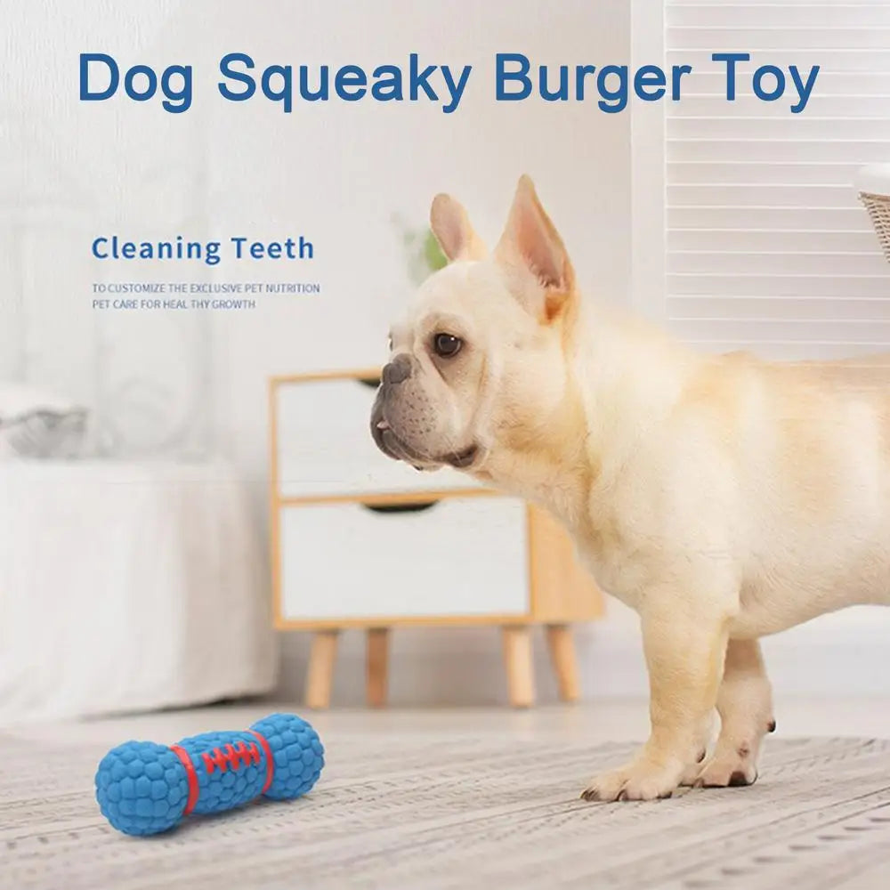 Squeaky Dog Chew Toy Funny Cream Bread Hamburger Breadsticks No Stuffing Dog Toy with Squeakers Pet Squeak Toy