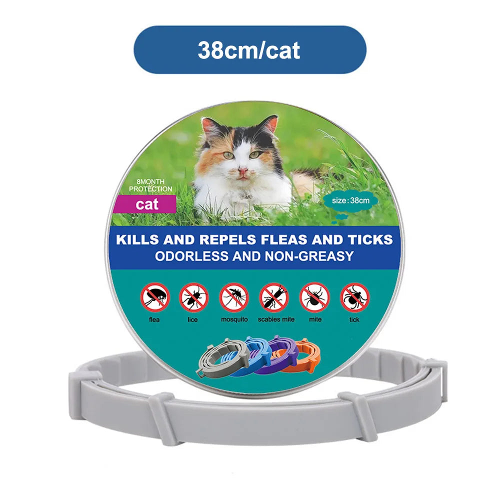 38cm 70cm Retractable Deworming Dog Cat Collar Pet Anti Flea Ticks Collar Repellent Mosquito Pet Collars for Cats Dogs Products