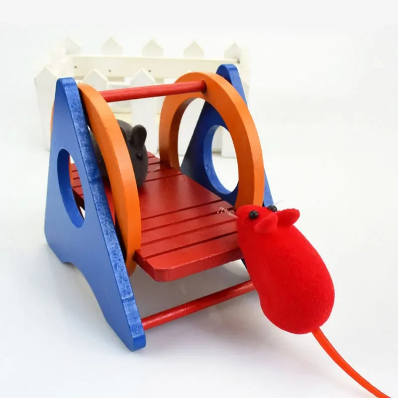 Small Pet Hamster Toys Guinea Pig Toy Wood Swing Funny Colorful Hamster Wing Set Natural Wood Pet Hammock Hamster Accessories