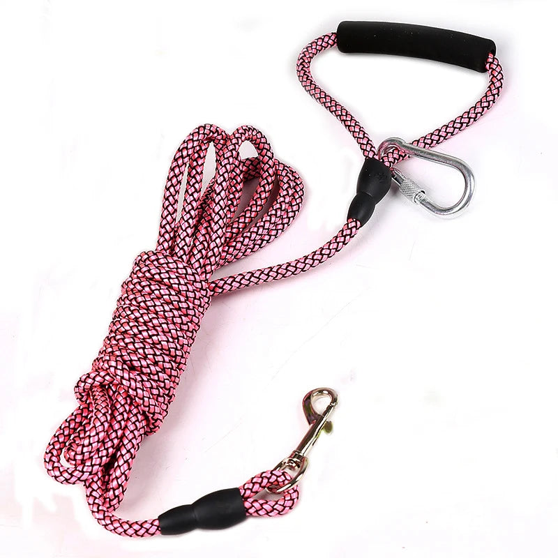 2M/3M/5M/10M Long Pet Leash with Foam Handle Training Round Rope Line Lead Leash For Outside and Yard Small Medium Large Dogs