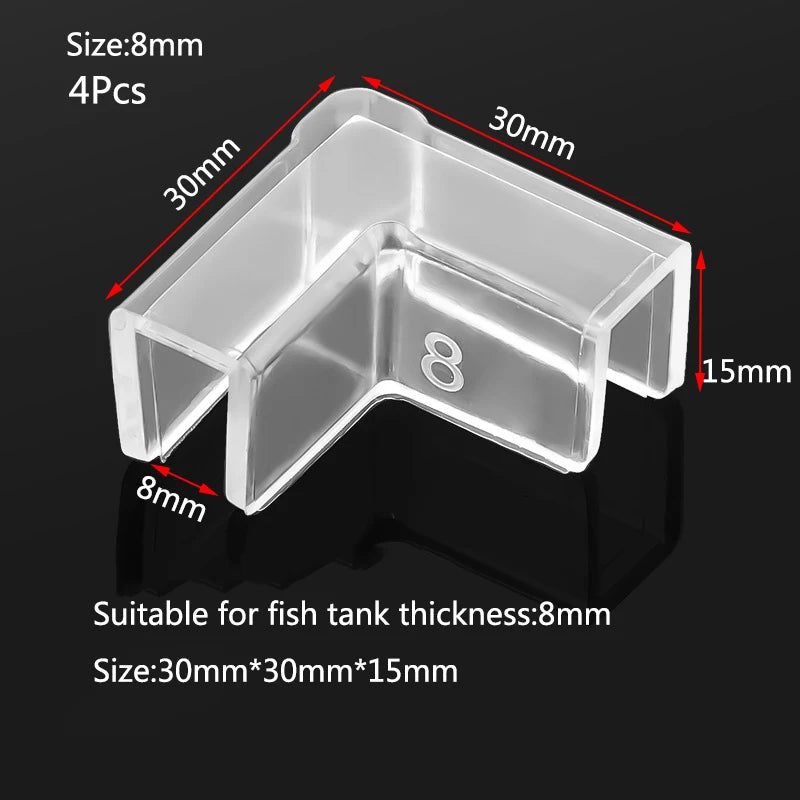 4pcs 5/6/8/10/12/15mm Transparent Anti-collision Fish Tank Corner Protector Adhesive Free Protective Cover Aquarium Accessories