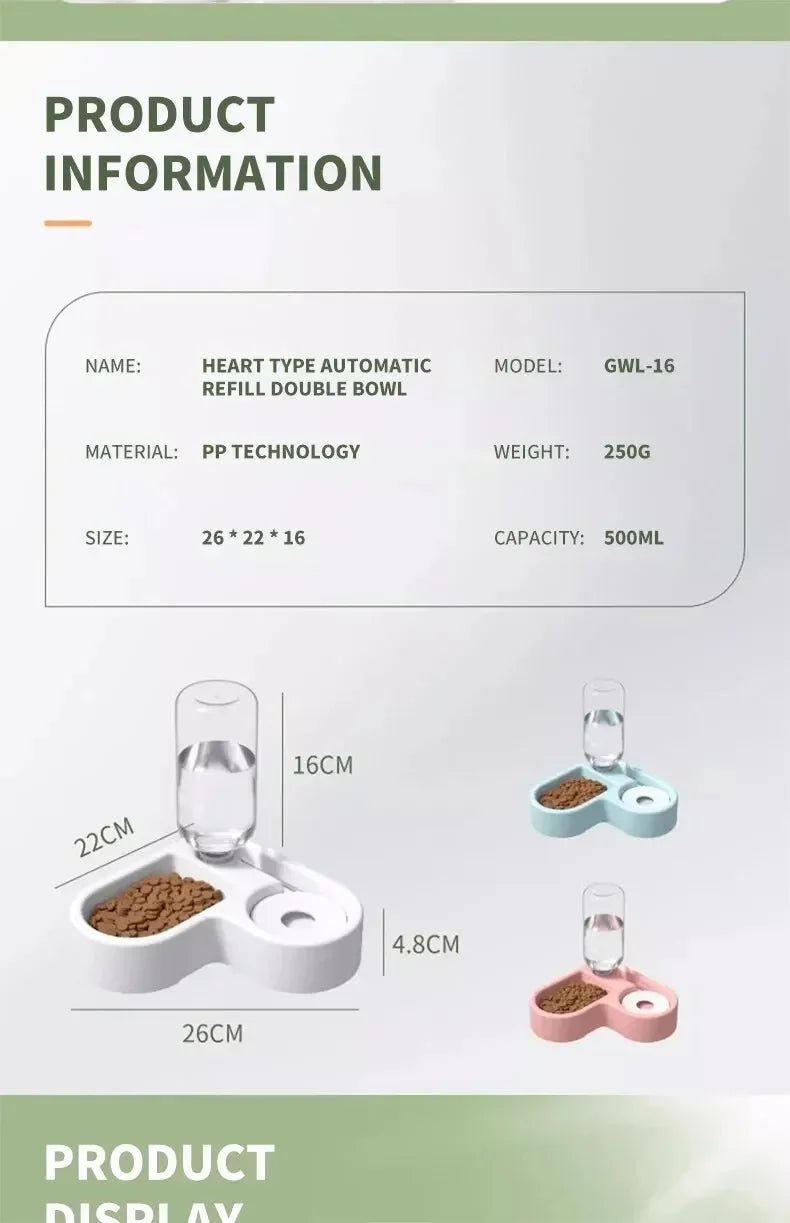 1pcs Double Dog and Cat Bowl-Pet and Food Bowl Set with Pet Feeding Bowl Suitable for Cats and Small Dogs