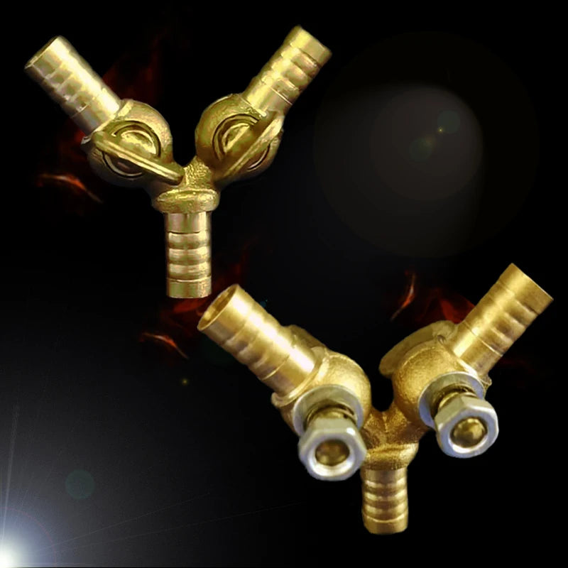 8MM Copper Air Splitter Valve Aquarium Fish Tank Air Pump Flow Splitter Distributor Pump Valve Tap LeverControl Switch Valve