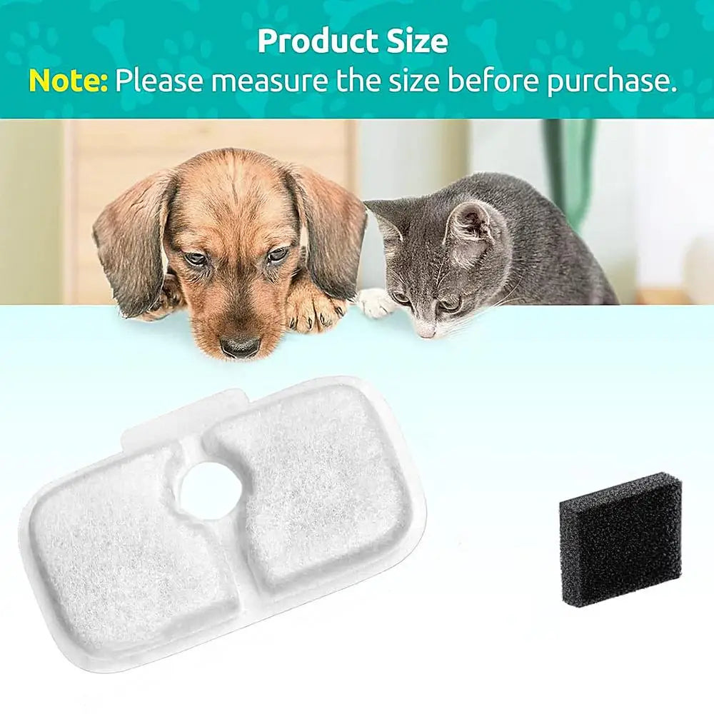6PCS Cat Water Fountain Filter Activated Charcoal Sponge Pet Safe Water Fountain Filters Water Filter for Cat Fountain Pet Care