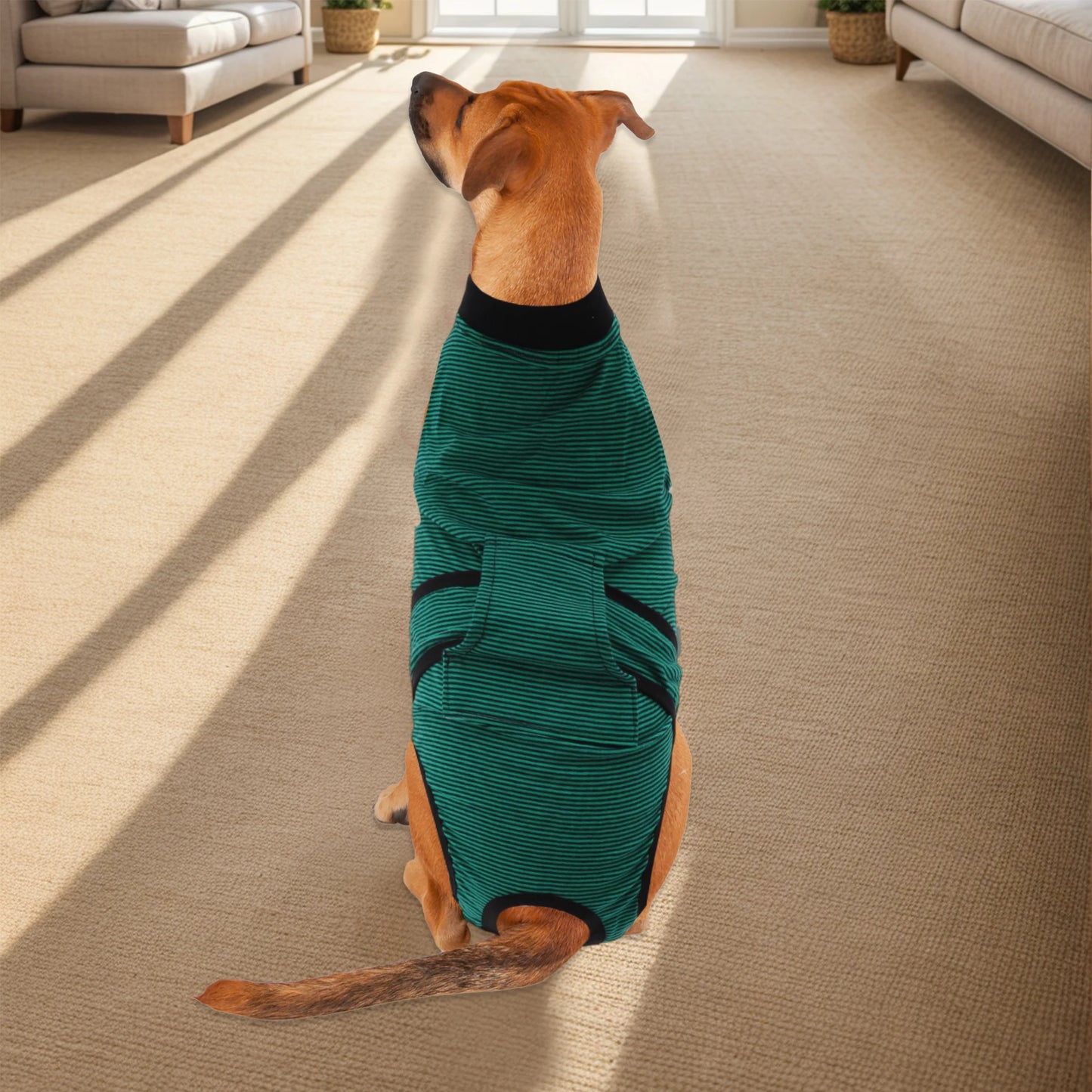 UXCELL Pet Recovery Suit Wound Protective Clothes for Dogs Cats After Weaning Pet Recovery Striped Shirt Surgical Clothing