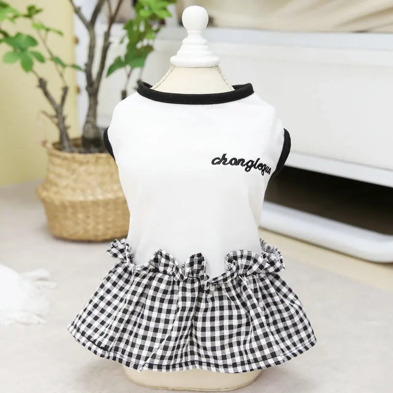 Summer Dog Strawberry Skirt Luxury Vest Suspender Dress Cooling Shirt for Bichon Chihuahua - Dog Outfit Summer Clothing