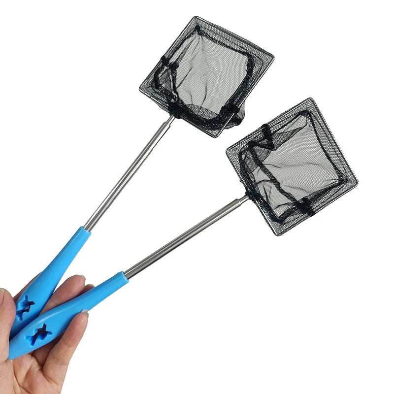 Stainless Steel Aquarium Long Handle Square Net Aquarium AccessoriesFish Tank Fishing Net Landing Net for Fish Durable Products