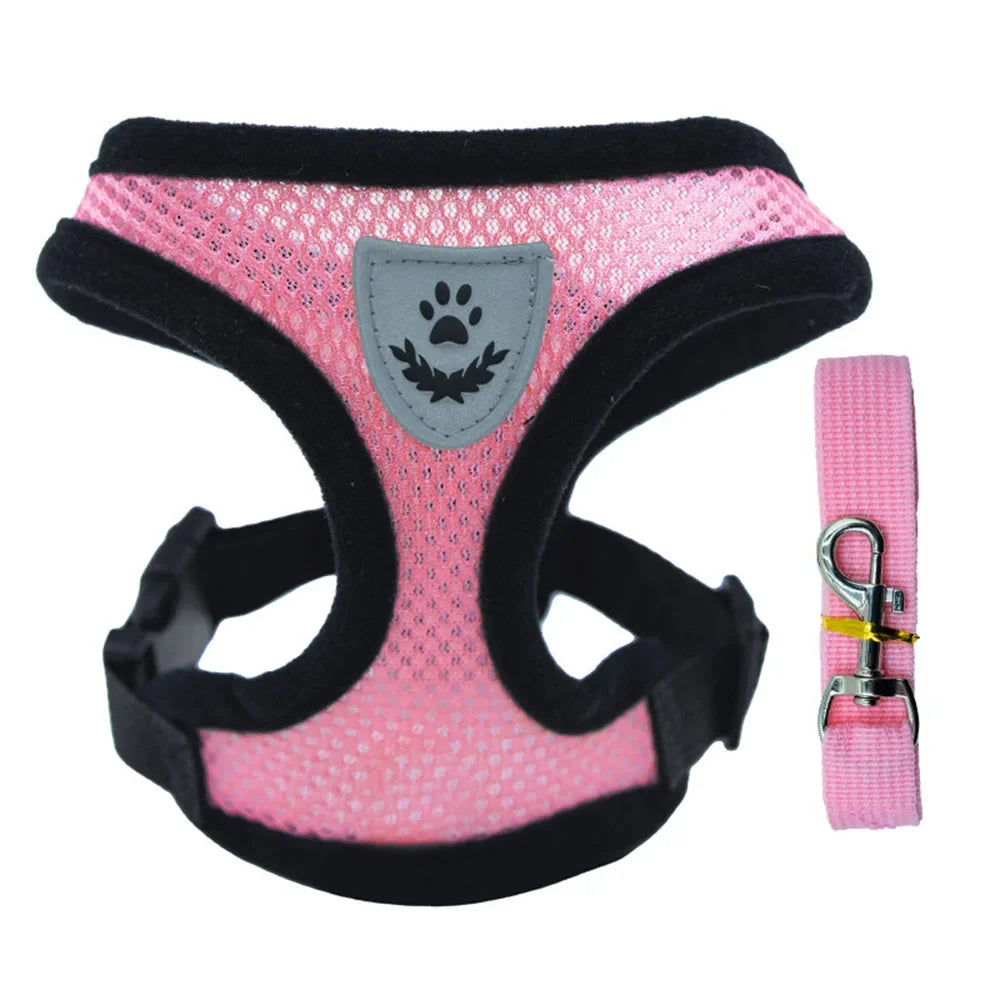 Cat Harness and Leash Escape Proof Adjustable Vest Harnesses for Cats Reflective Cat Harness Breathable Soft Kitty Puppy Harness