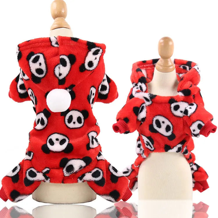Pet Dog Soft Warm Jumpsuits Clothing for Dogs Pajamas Fleece Small Puppy Coat Pet Outfits Hoodie Clothing Cats Clothes Christmas