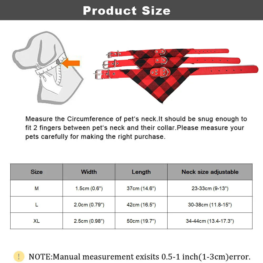 Pet Neckerchief Adjustable Strap Dog Bandanas Collars for Small Large Dogs Puppy Pet Products Plaid Scarves Pet Cat Accessories