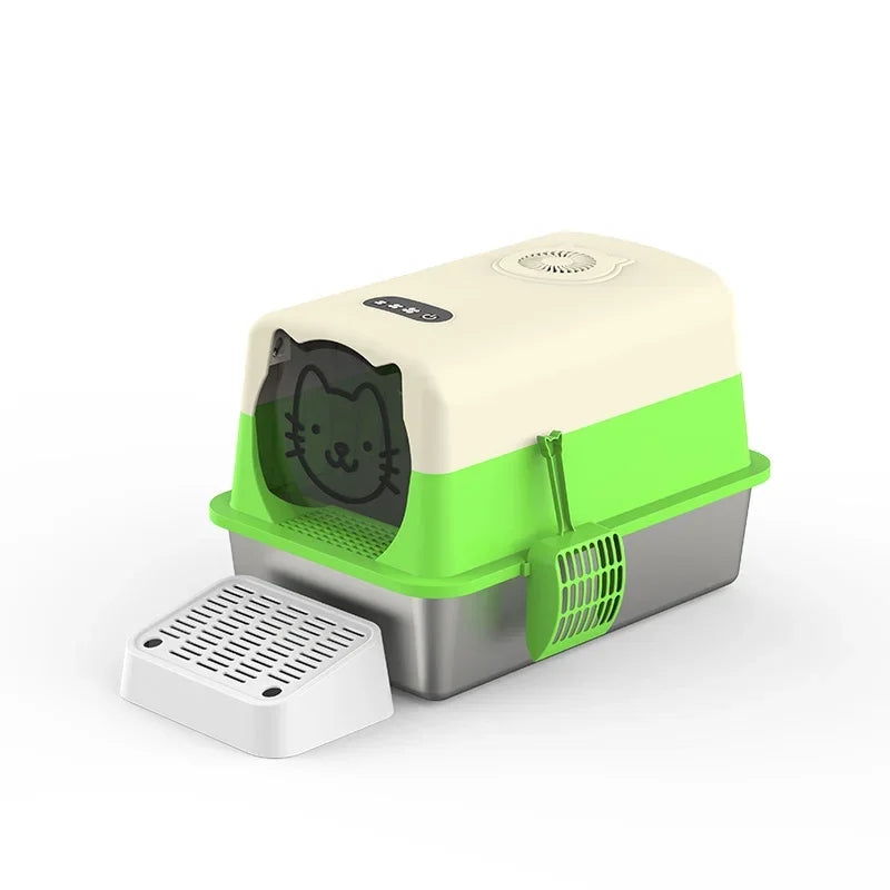 2025 New Trends Wholesale Large Capacity Electric Cat Litter Box Enclosed Smart Deodorant Cat Toilet
