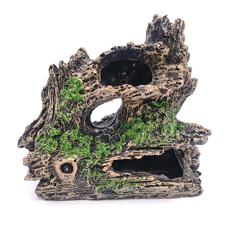 Artificial Aquarium Decoration Resin Tree Root Aquatic Fish Tank Ornament Decor Tree Hole Crystal Shrimp Dodge Breeding House