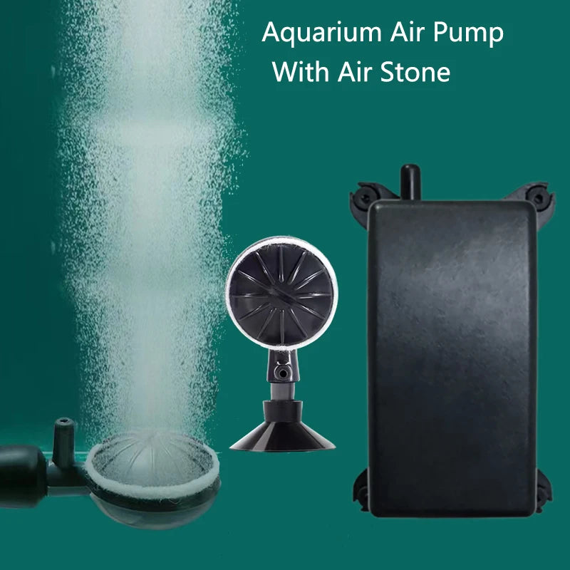 1Set Plastic Aquarium Air Stone With 2W Air Pump Pond Fish Tank Pump Aerator Aeration Hydroponic Oxygen Air Stone with Tube