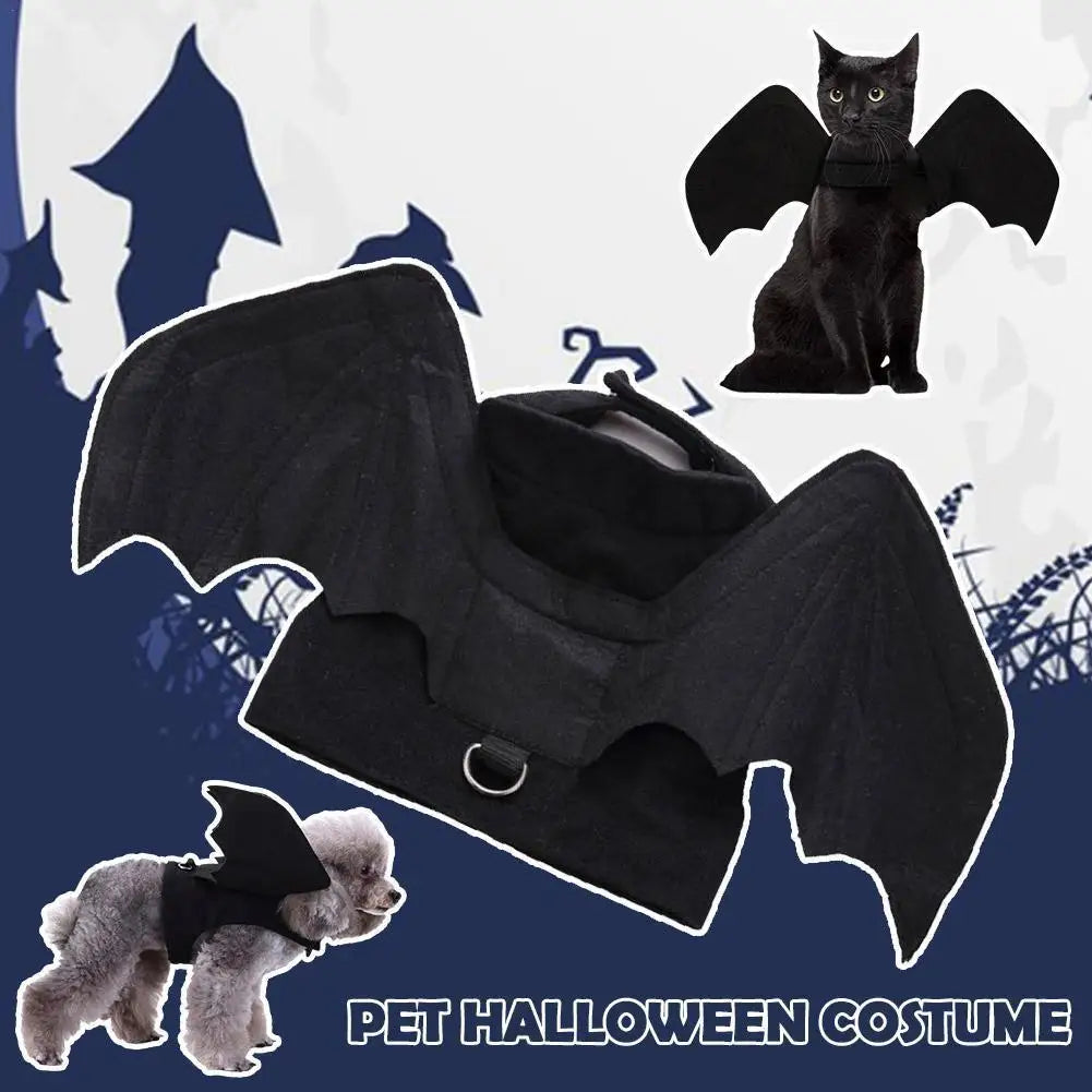Cool Wings Black Bat Creative Pet Dog Clothes Halloween Transformation Costume Suitable For Festivals And Parties Dog Dress Up