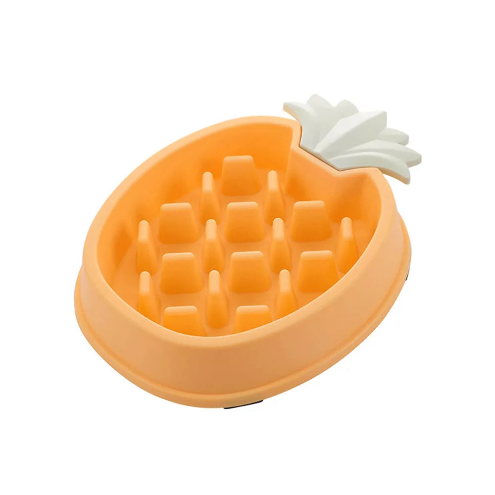 Slow Dog Bowl for Puppy Large Dogs Anti-Gulping Dog Slow Feeder Stop Bloat Slow Eating Pet Bowls Corn Peach Strawberry Pineapple